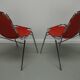Set of Two Red Chairs by Dalvera for Les Arcs, 1960s