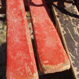 3 pairs of old skis