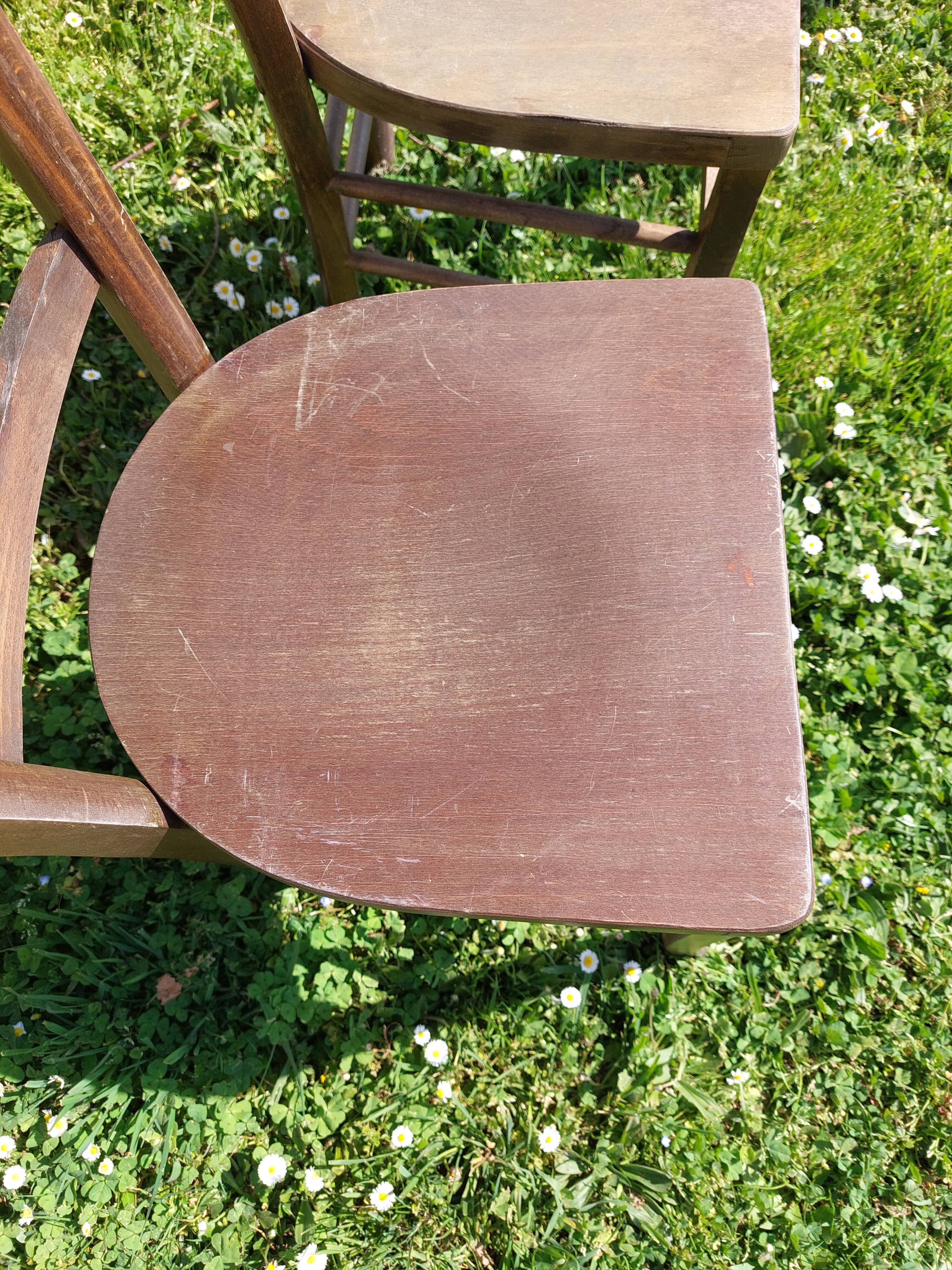 2 vintage wooden bistro chairs