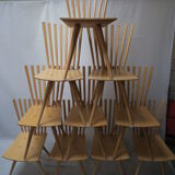 Set of 10 "Mikado" chairs by Johannes Foersom and Peter Hiort-Lorenzen , Dk '90s
