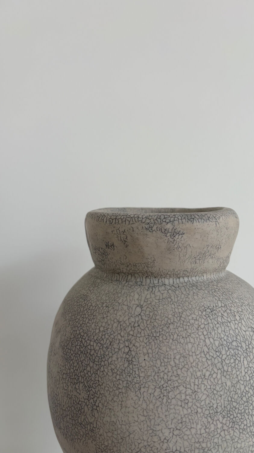 Cracked ceramic vase
