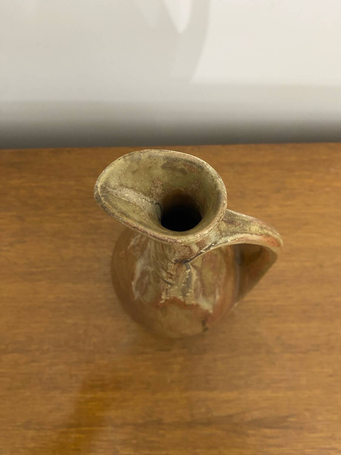 Antique denbac carafe pitcher flamed stoneware brown vintage