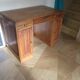 Vintage Art Deco schoolmaster's desk - double-sided - solid wood - 1940s/50s