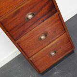 Dutch Industrial Mahogany Apothecary Cabinet, Mid-20th Century