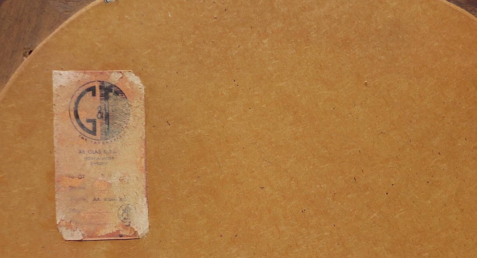 AB Glas and Trae Hovmantorp large sculptural mahogany wall mirror, 1960s