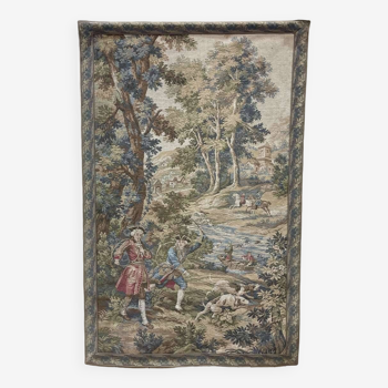 Wall tapestry decorated with a hunting scene - 20th century - 1m50x95cm.