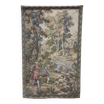 Wall tapestry decorated with a hunting scene - 20th century - 1m50x95cm.