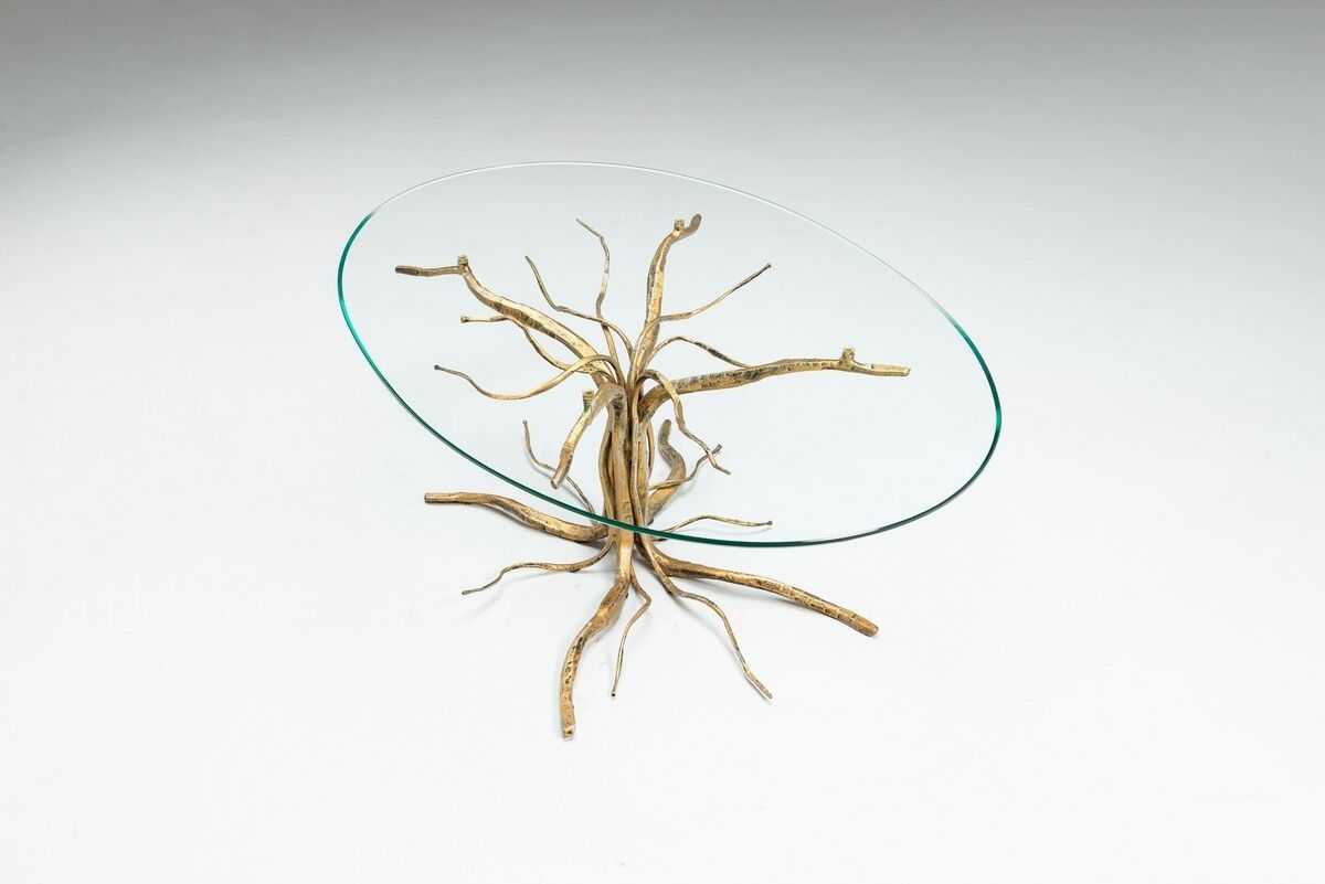 Salvino Marsura tree shaped brutalist coffee table Italy 1970