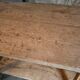 Old French work table / kitchen island / console, beech and chestnut, circa 1930–1950