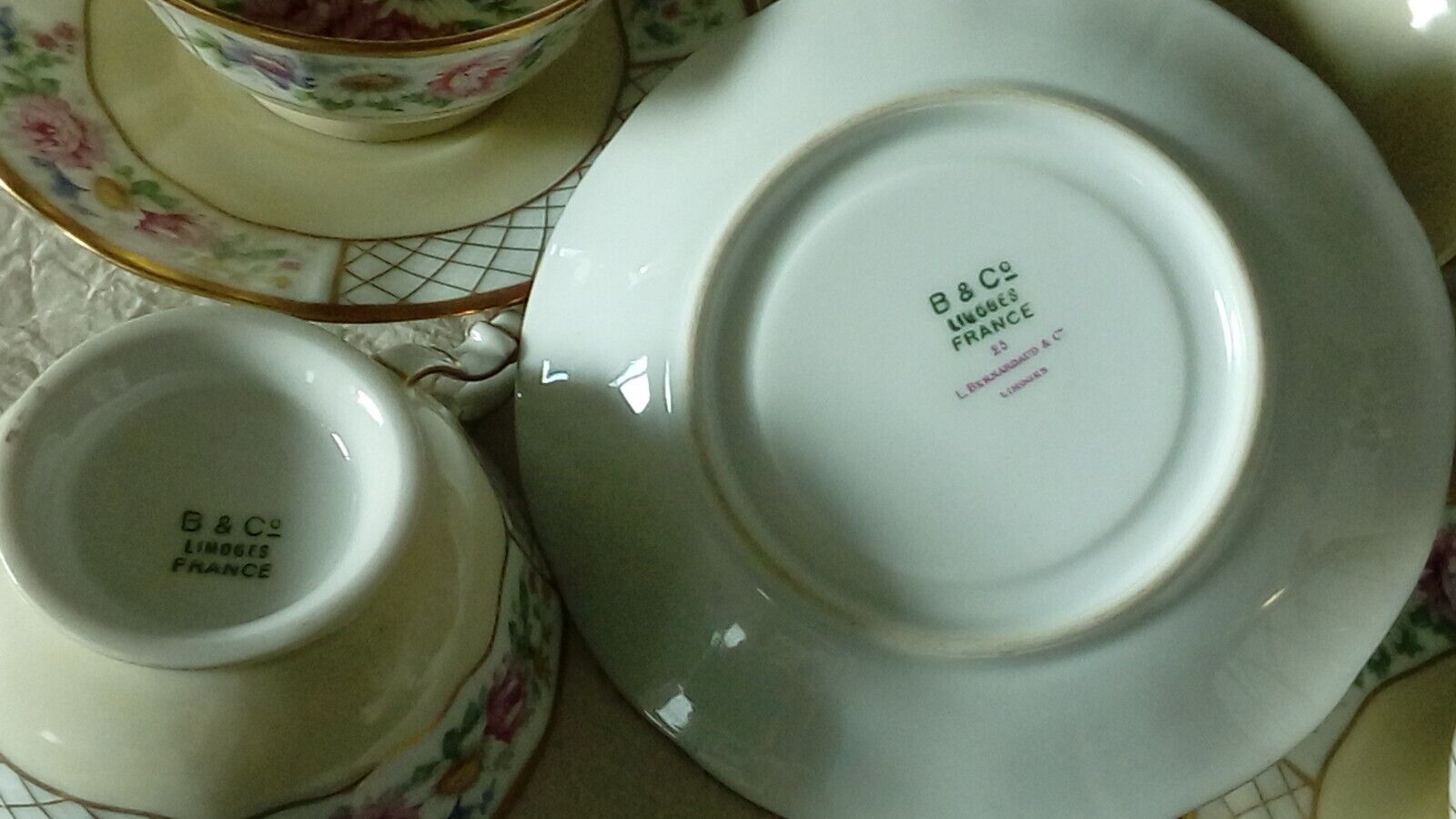 Coffee cup in limoges porcelain bernardaud floral decor