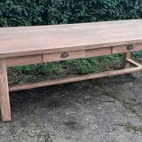 Farm table 2 drawers solid oak raw wood