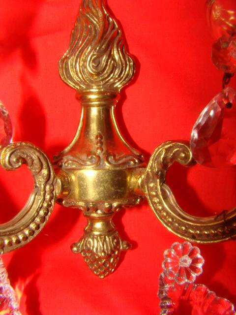 applique bronze et cristal à 2 bras de lumière