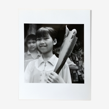 Portrait d'art N&B de jeunes enfants reportage Asie du Sud Est années 50.