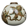 Tharaud Limoges, round vase with hand-painted foliage decoration, Art Nouveau