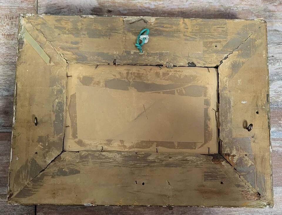 Watercolor painting of an animated scene from the late 19th century