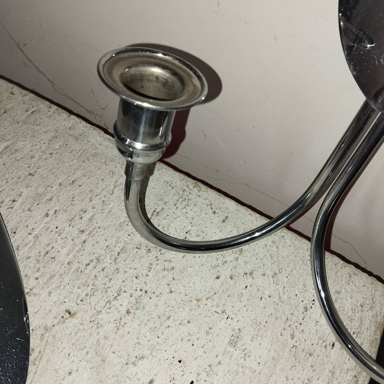 2 chrome candlestick wall lights from the 70s