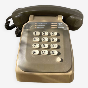 Téléphone ancien 1980 socotel bakélite marron