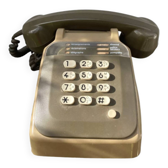Old telephone 1980 socotel brown bakelite