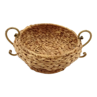 Woven water hyacinth fruit bowl