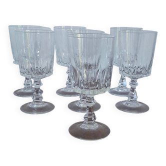 7 new Arques crystal glasses, Louvre model