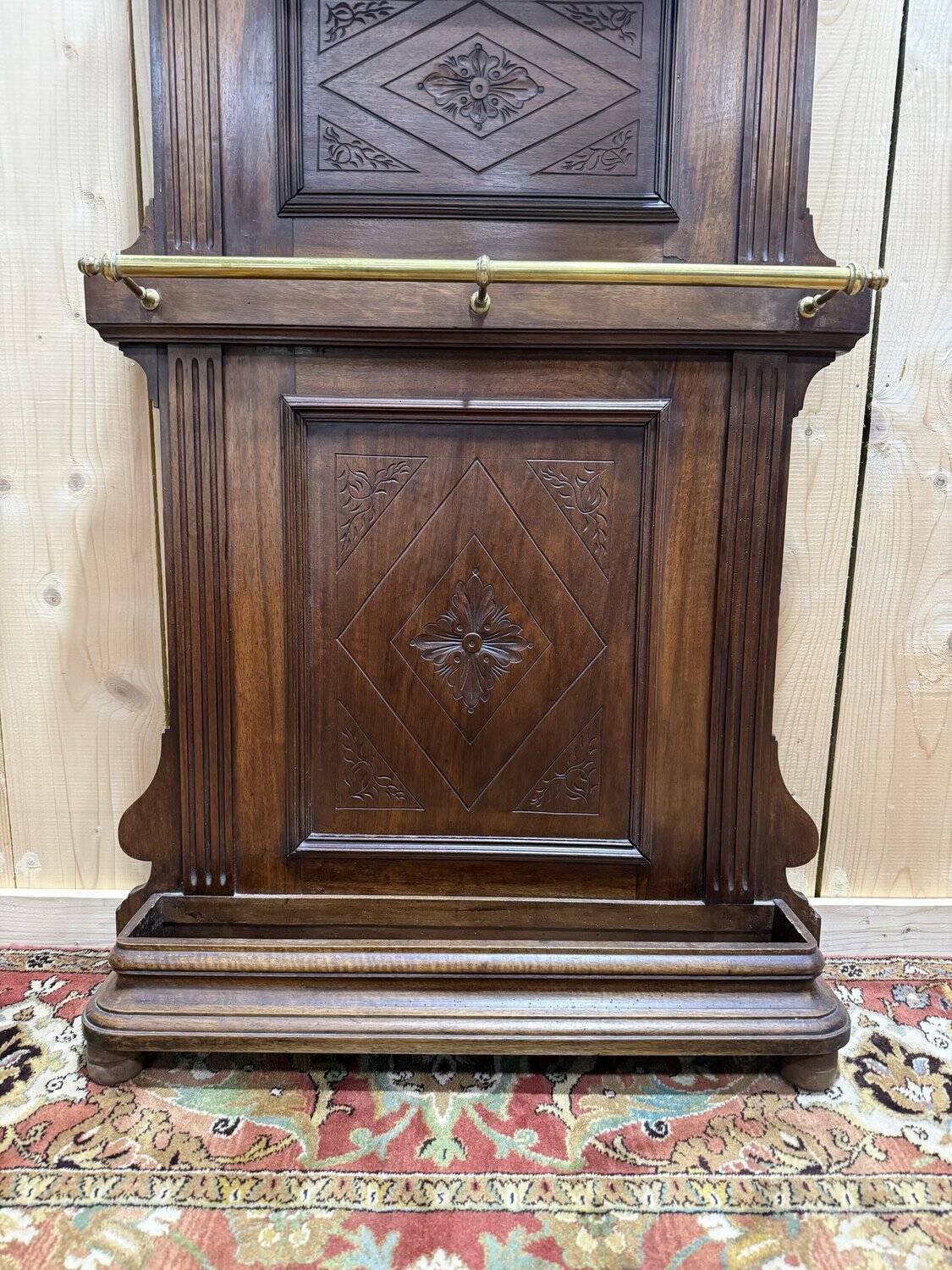 Coat rack - Napoleon III wardrobe in wood and brass