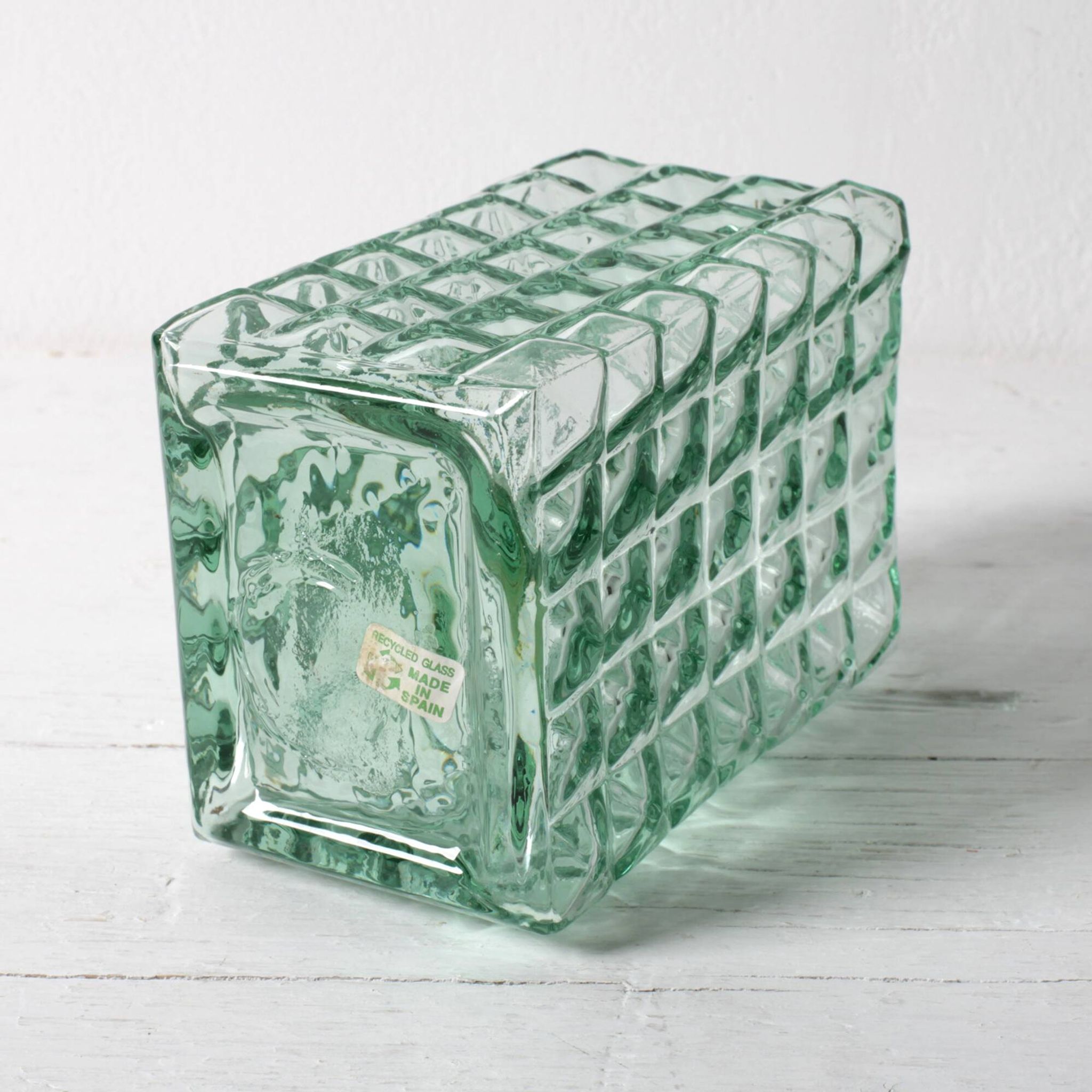 Georgia Green Glass Decanter with Cork Stopper / Spain / 1990s