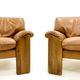 Pair of leather armchairs by Sapporo for Mobil Girgi, italy 1970s
