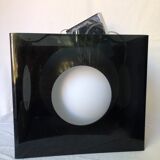 Suspension cube plexi noir et globe blanc