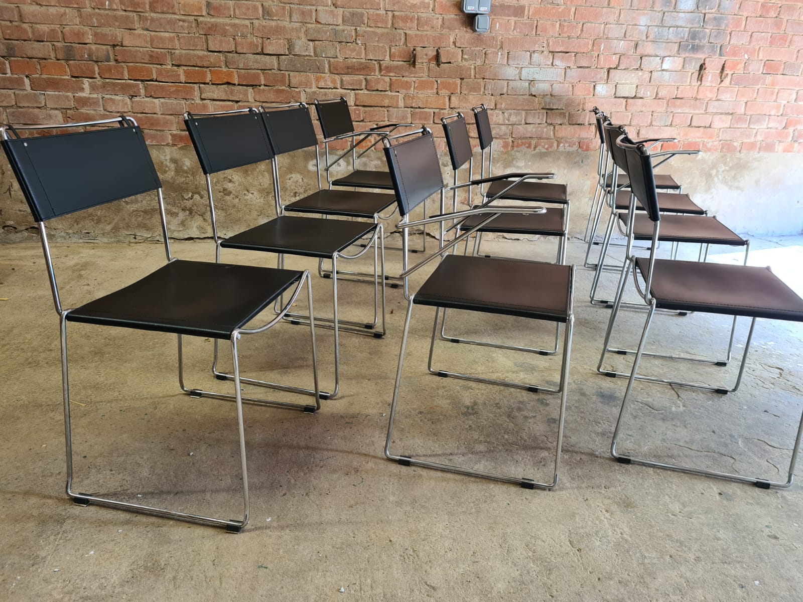 Set of 8 vintage design chairs by Giandomenico Belotti for Alias
