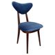 Heart-shaped chair in blue velvet and beech wood, mid-20th century, Poland, 1960s.