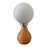 Vintage lamp in wood and opaline