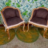 A pair of armchairs Louis XV style