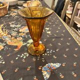 Art Deco vase in amber glass