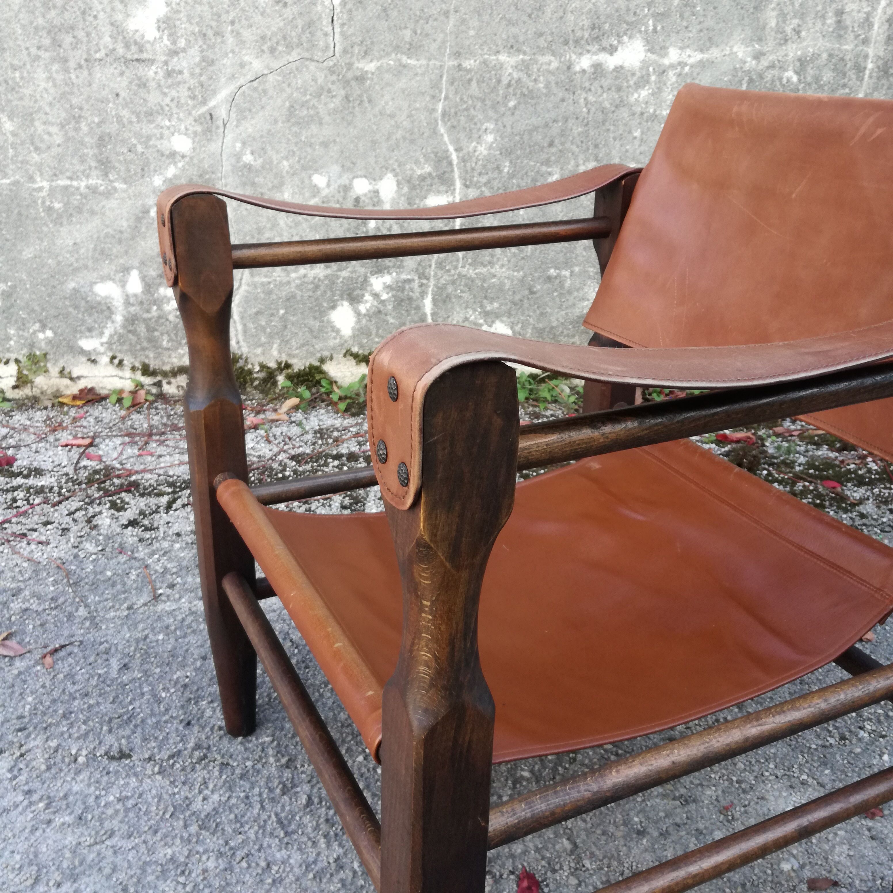 Fauteuil Safari cuir et simili cuir