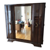 Art Deco bedroom set in walnut burl and marble