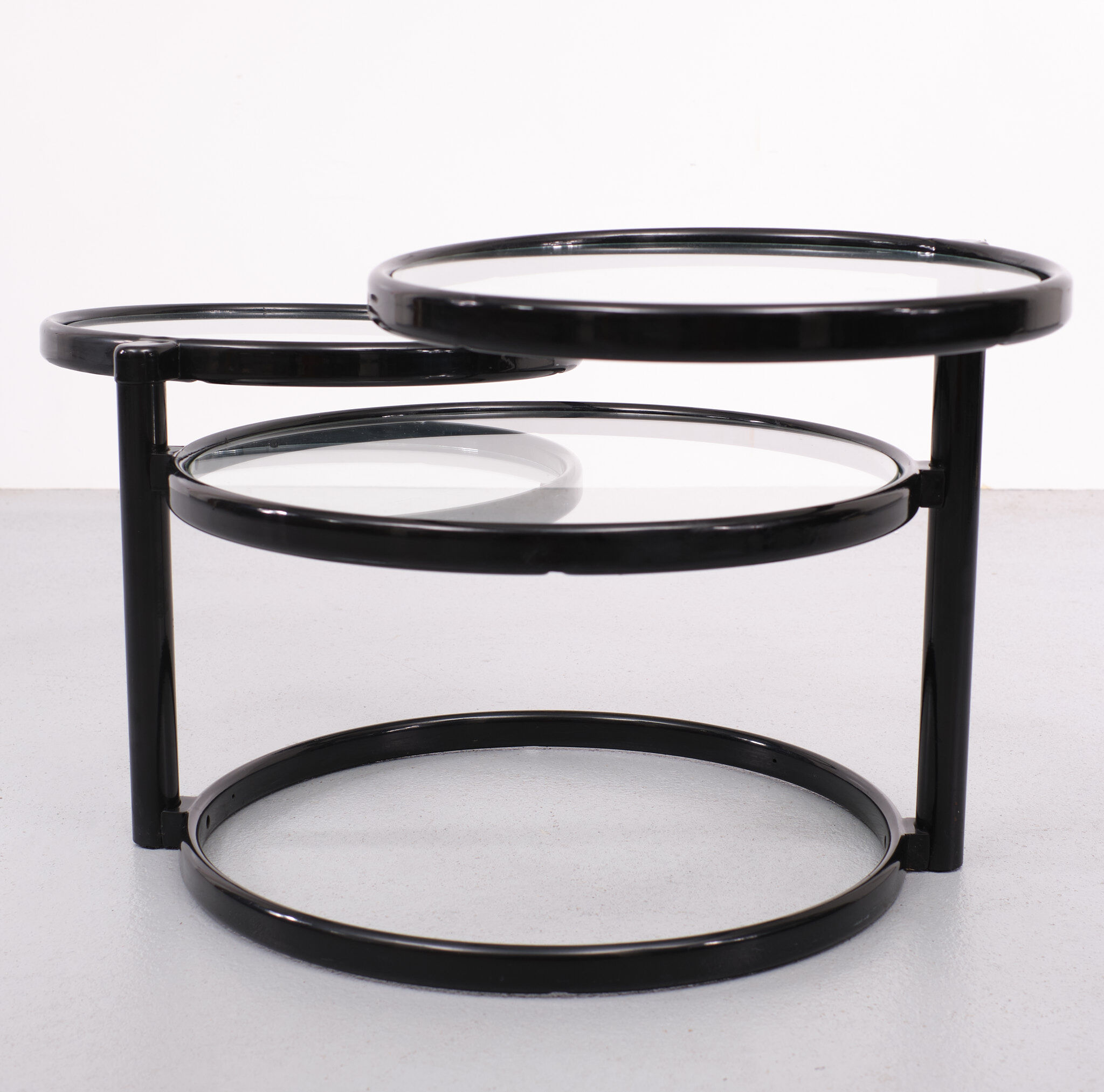 Black swivel coffee table