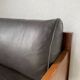 Modernist armchair in exotic wood and leather