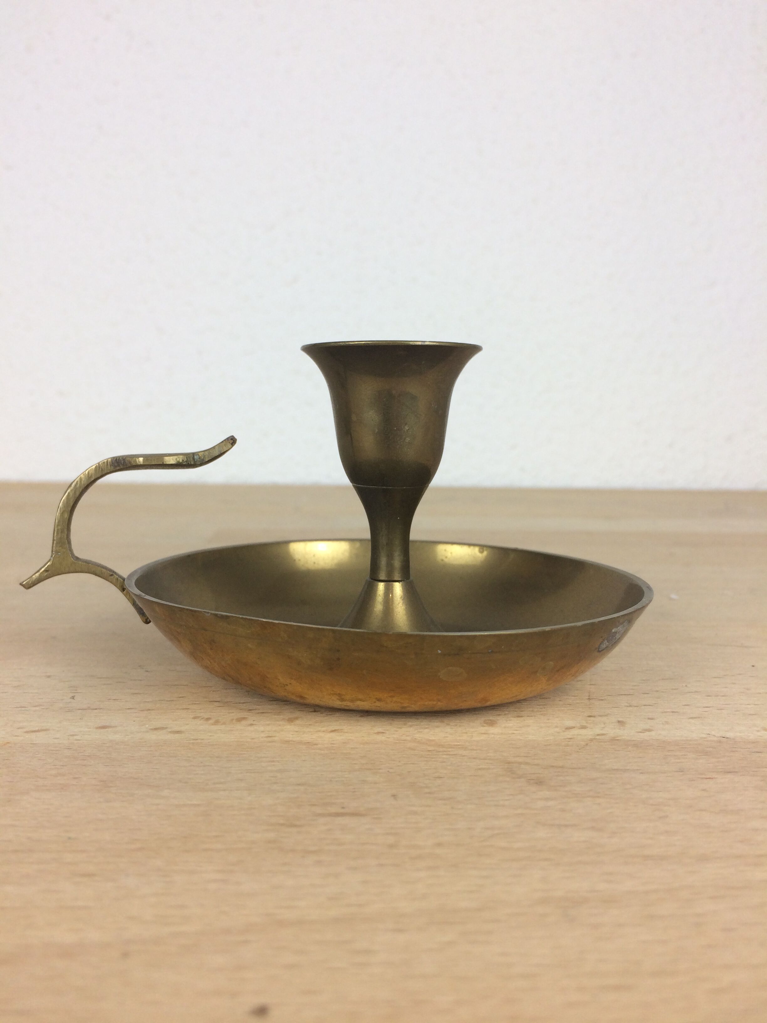 Candle holder golden brass cellar rat