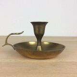 Candle holder golden brass cellar rat