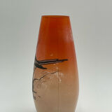 Enamelled decorative vase signed GEM