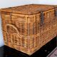 Wicker, rattan & leather travel trunk