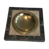 Neoclassical style pocket empty in faux-marble and brass. french work. around 1970
