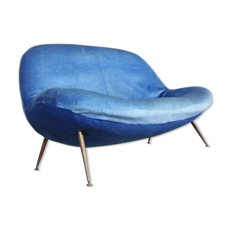 Canapé sofa egg biomorphique de Fritz Neth pour correcta années 1955