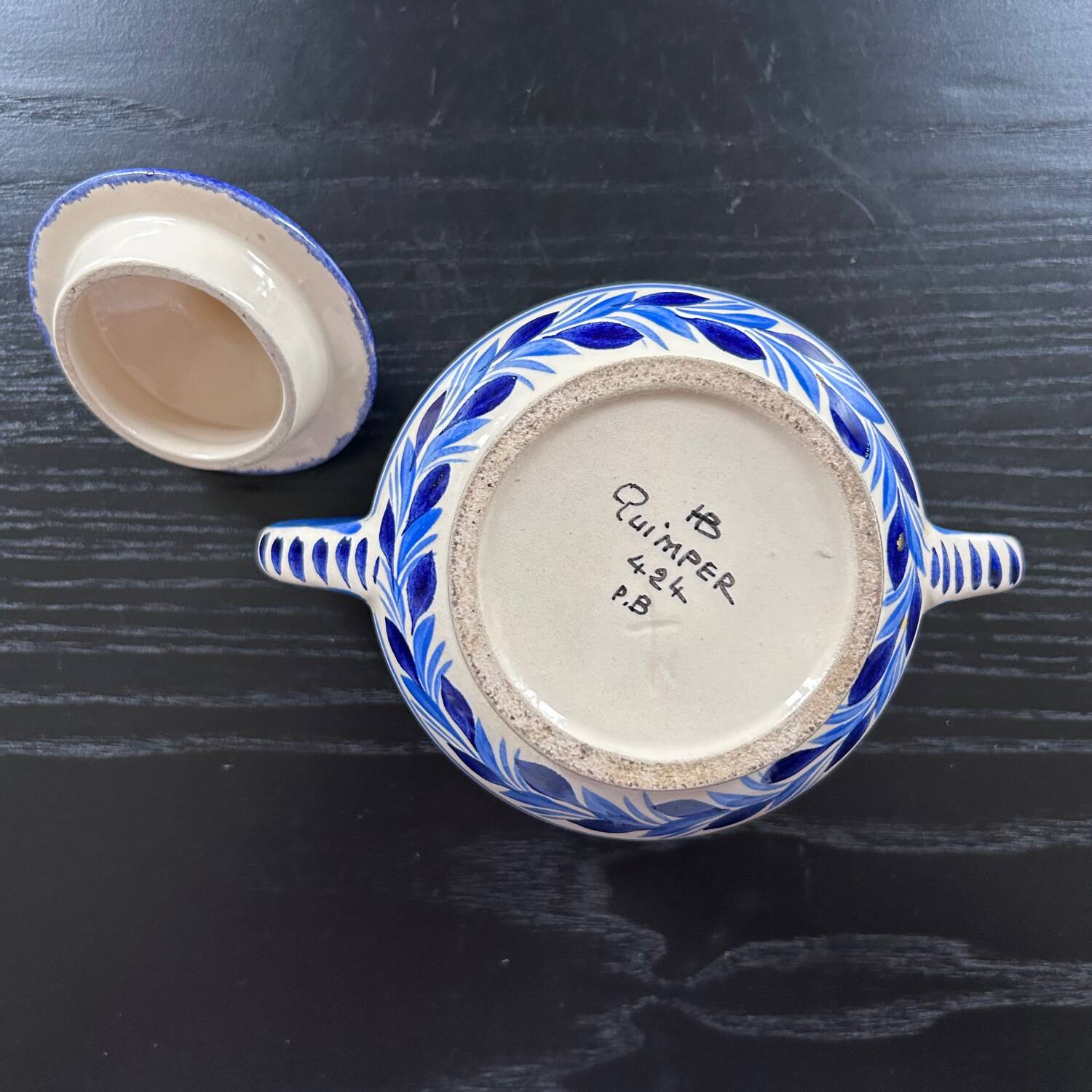 HB Quimper sugar bowl