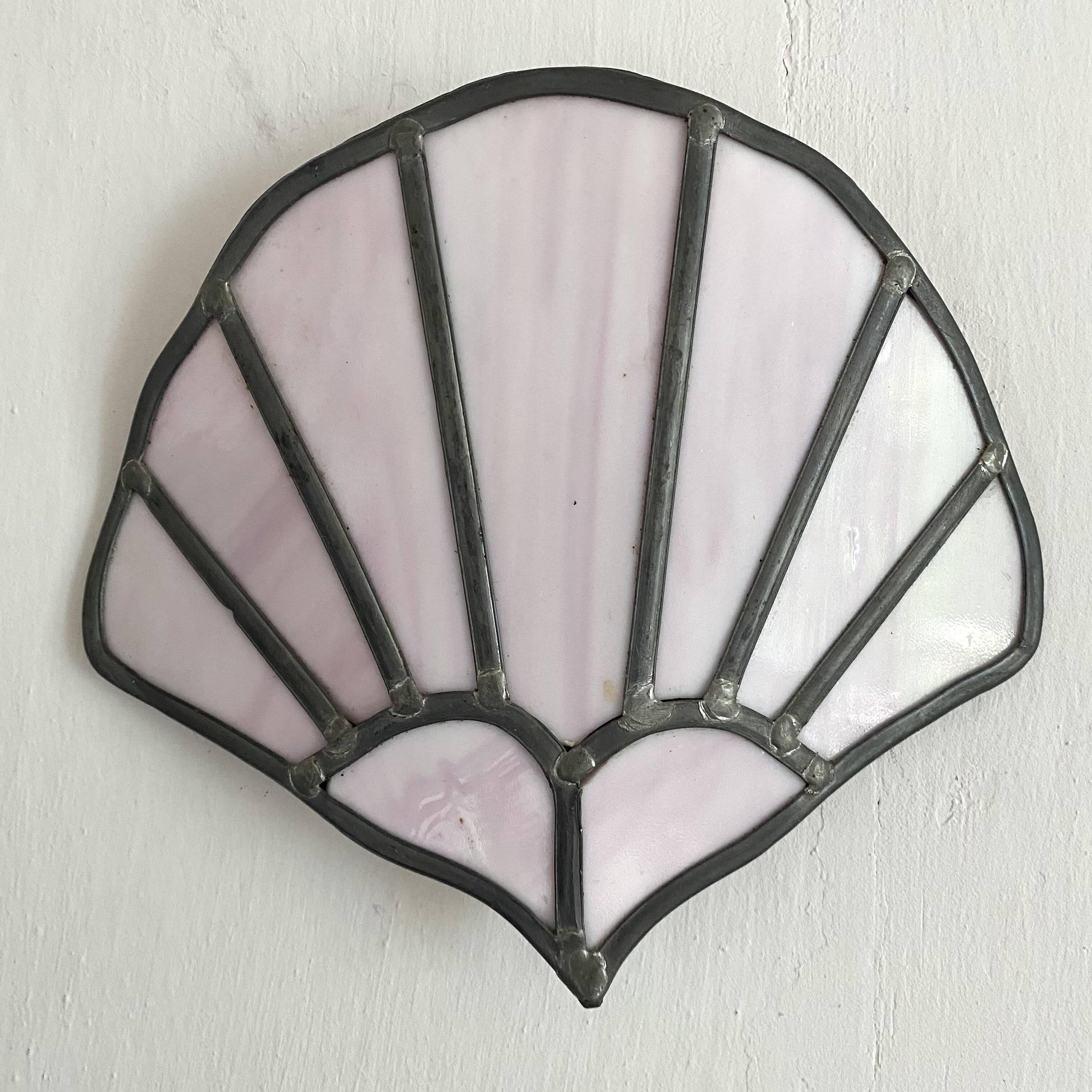 Stained glass shell wall light