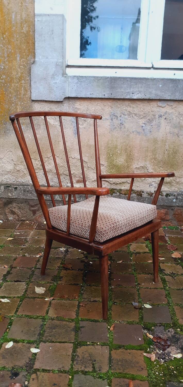 Pair of vintage fan armchairs from the 60s, Baumann edition.