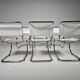Set of 6 white cantilever dining chairs MR10 by Mies van der Rohe for Thonet, 1980s.