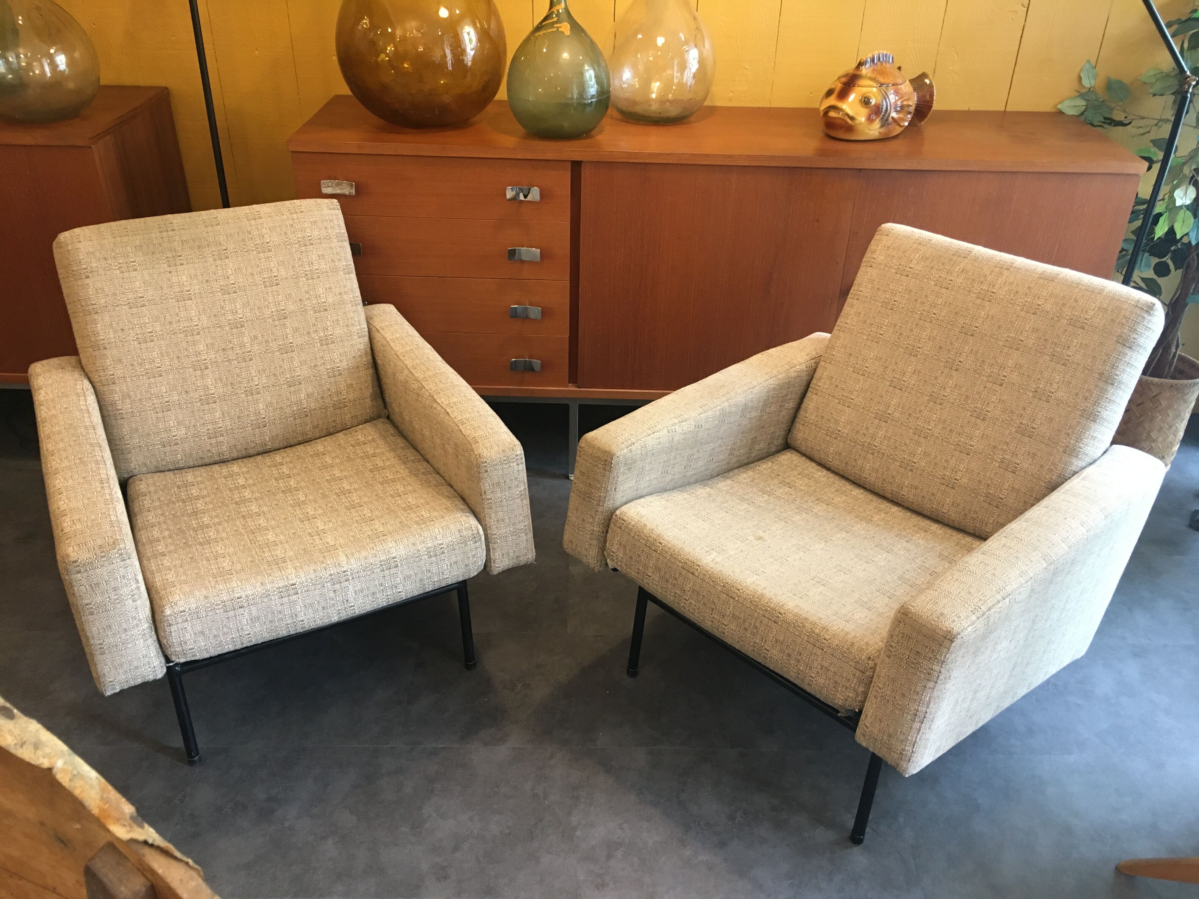 Pair of G10 armchairs, Pierre Guariche, Airborne circa 1955