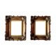 Pair of old carved wooden and plaster frames