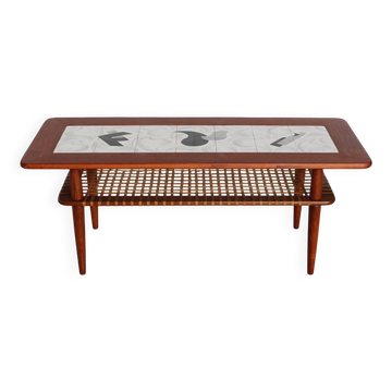 Table basse teck céramique vintage Gemina Møbler